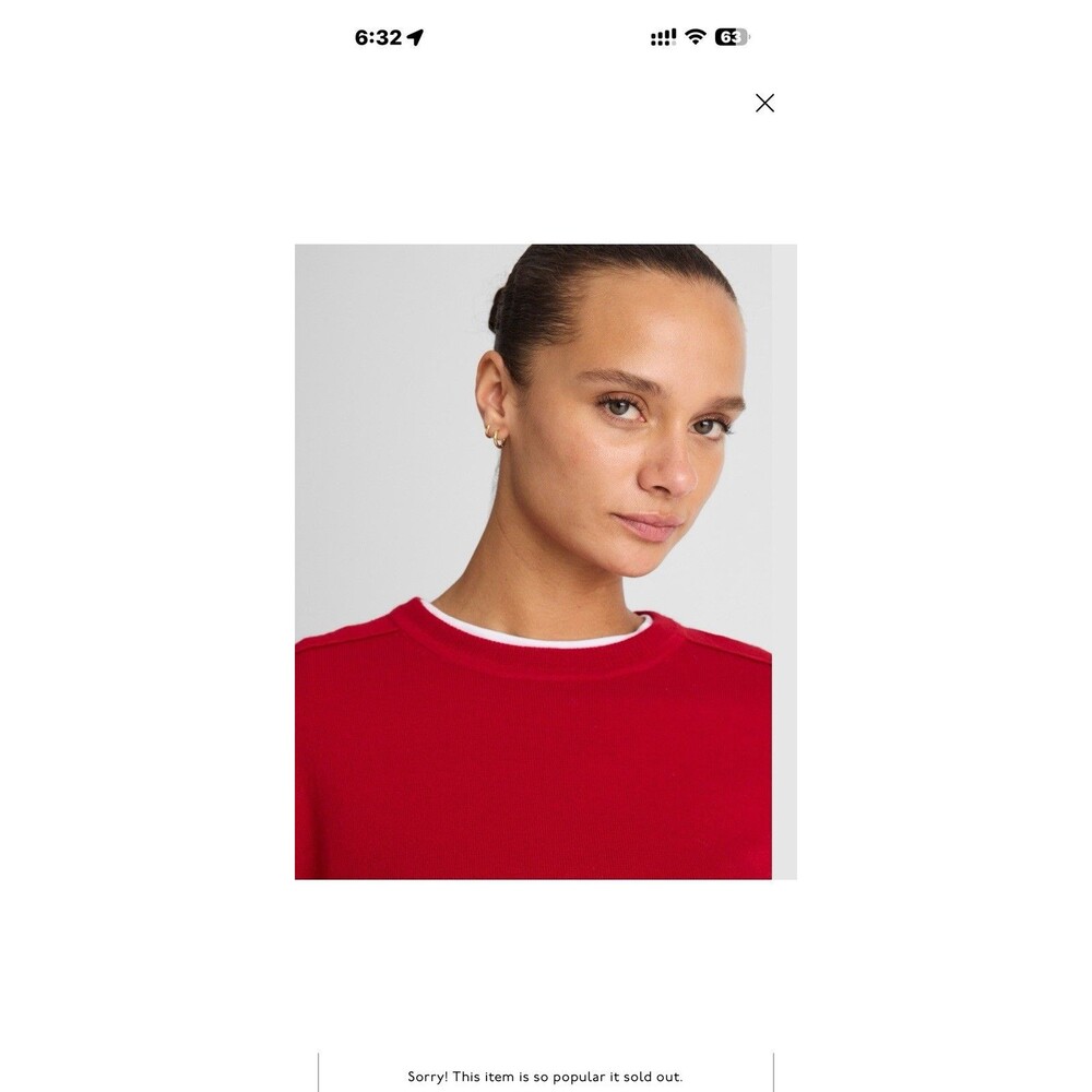 NWT Madewell Merino Wool Pullover Sweater Red Crewneck Women’s Medium M - Picture 6 of 7